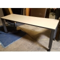 Blonde and Grey 72 x 24 in. Height Adjustable Rolling Table